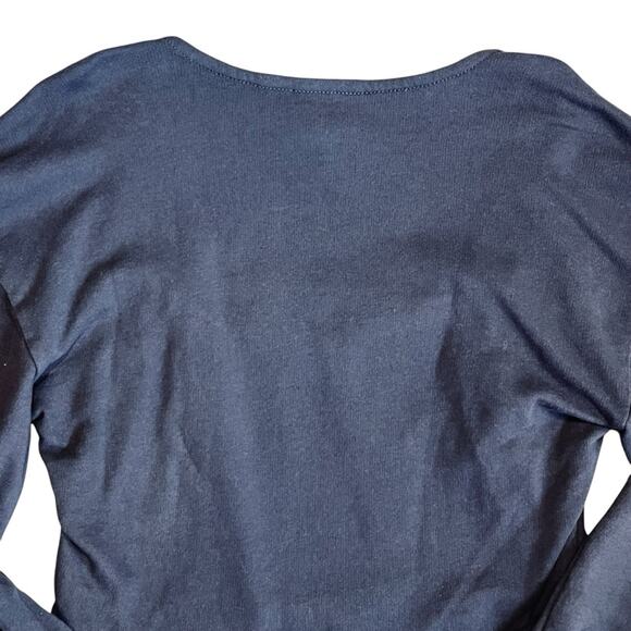 Anthropologie Maeve NWT Sz L Gray Puff Sleeve Sweatshirt Top Seamed Corset - Picture 8 of 11